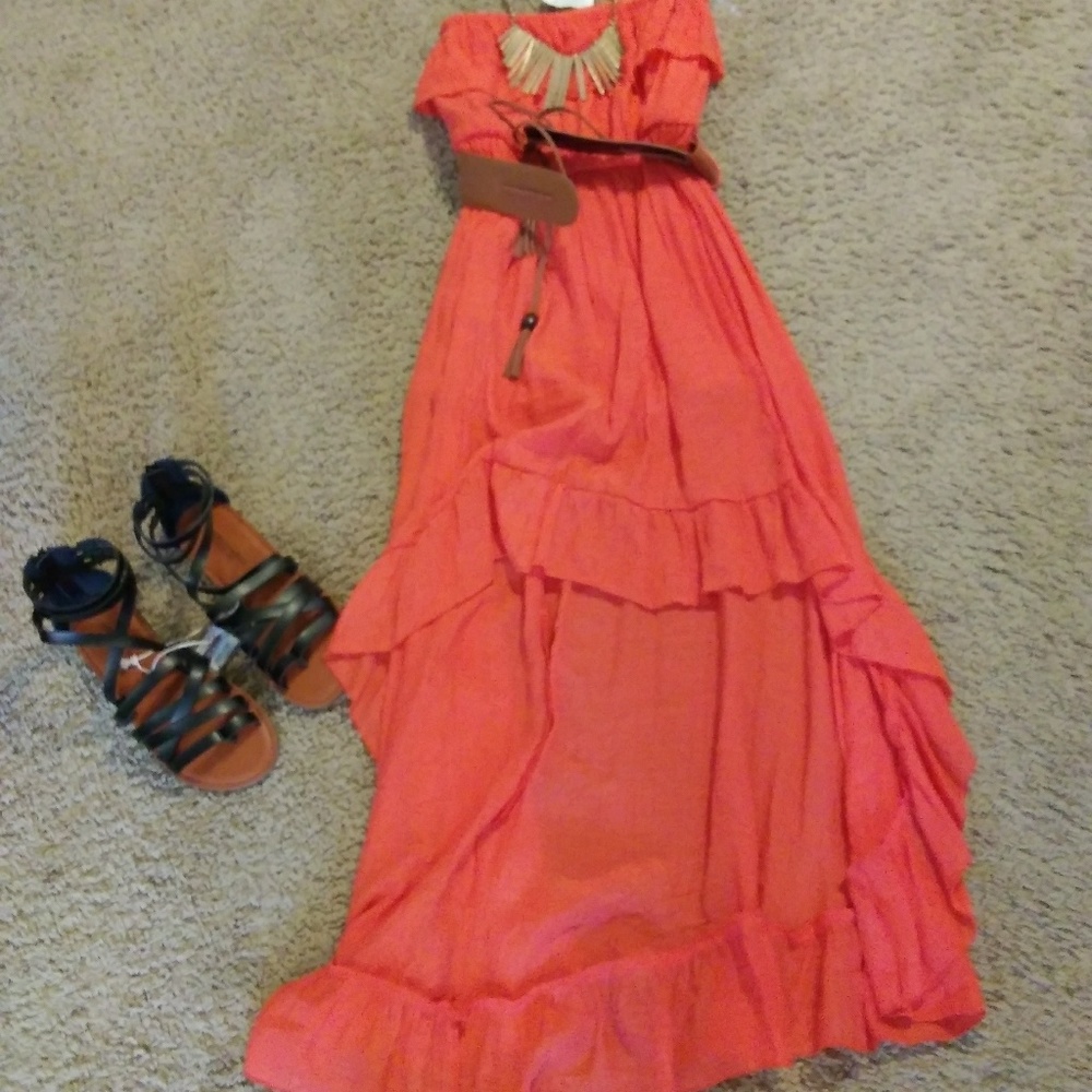 Summer halter high low dress